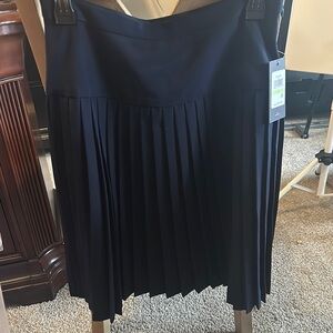 Tommy Hilfiger Black Midi Pleated A-Line Skirt